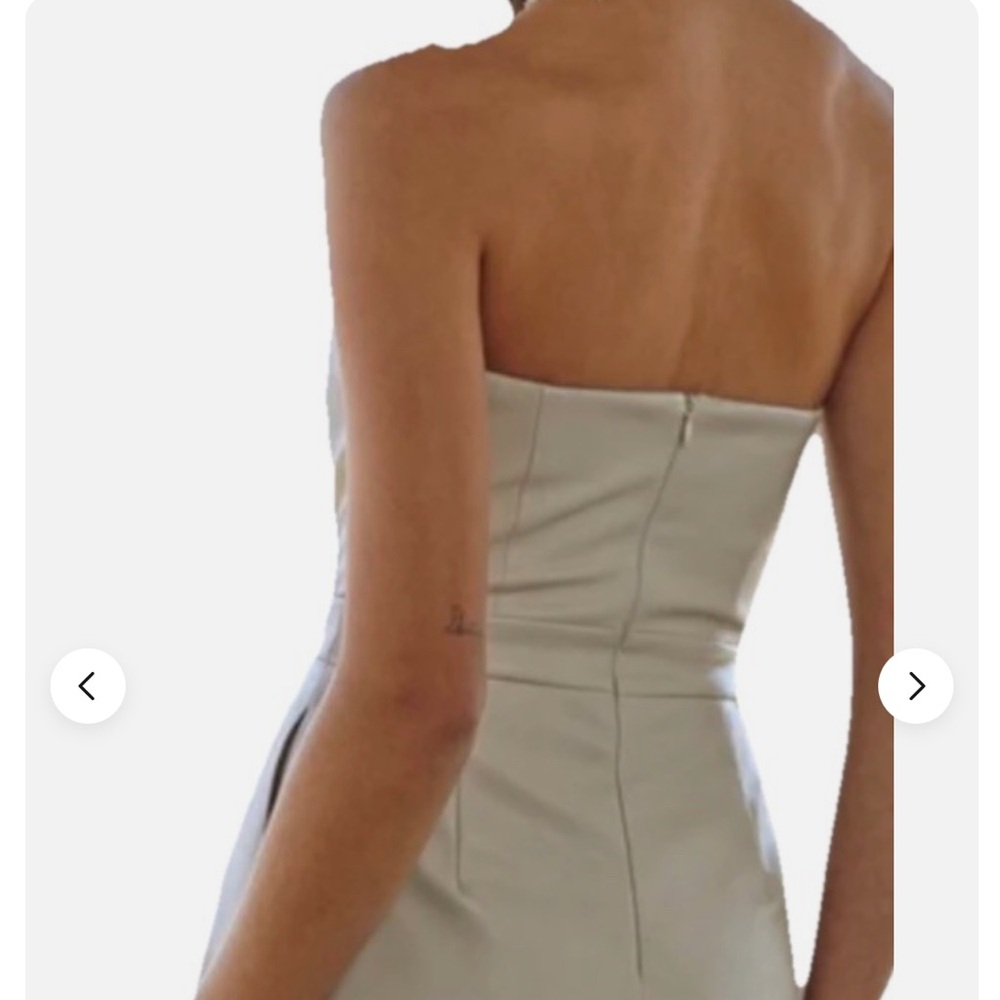 “PETAL + PUP” Mikaela Vegan Leather Strapless Romper - Picture 15 of 15